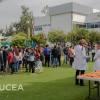 Con una participación parcial de la comunidad de cucea que se encontró en los  tres edificios de Rectoría y CERI se vieron agrupados en pequeños grupos en los jardines que se encuentran a un costado del edifcio 