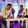 Maestro Gustavo Padilla en la firma de convenio 